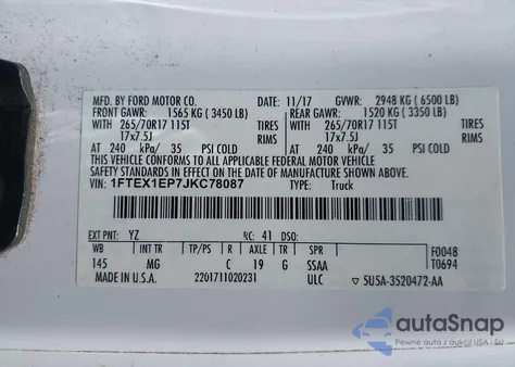 2018 Ford F150 Super Cab from USA, damaged, VIN 1FTEX1EP7JKC78087